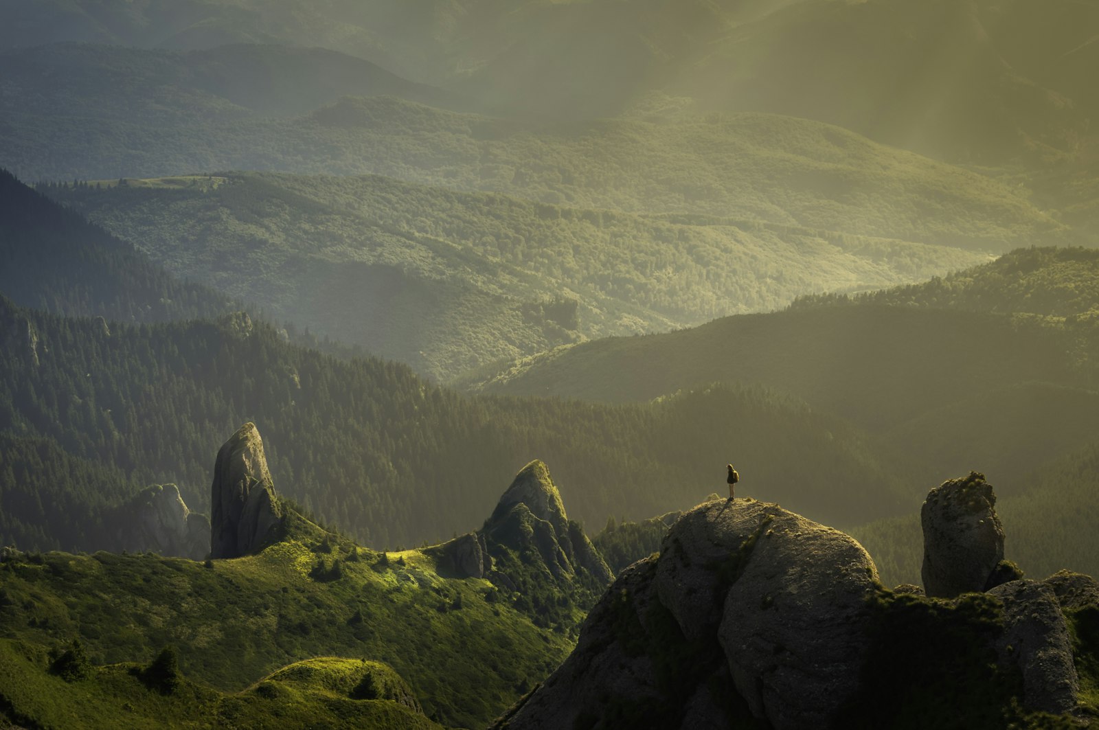 A mountain valley at golden hour, shown with AMP color enhancement